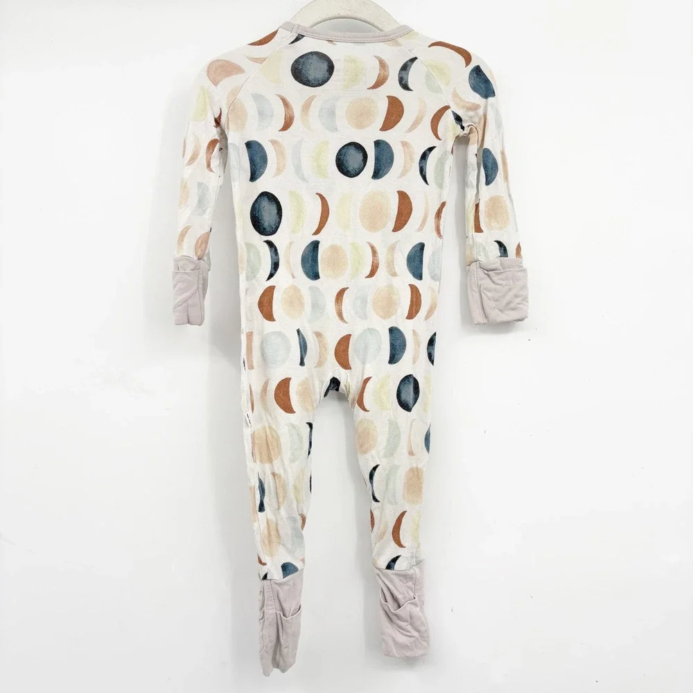 Little Sleepies Baby Luna Neutral Crescent Moon Phase Zippy Sleeper Size 3-6M